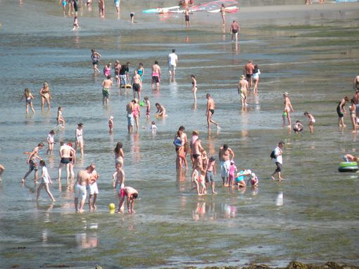  baigneurs, plage de l'Ecluse